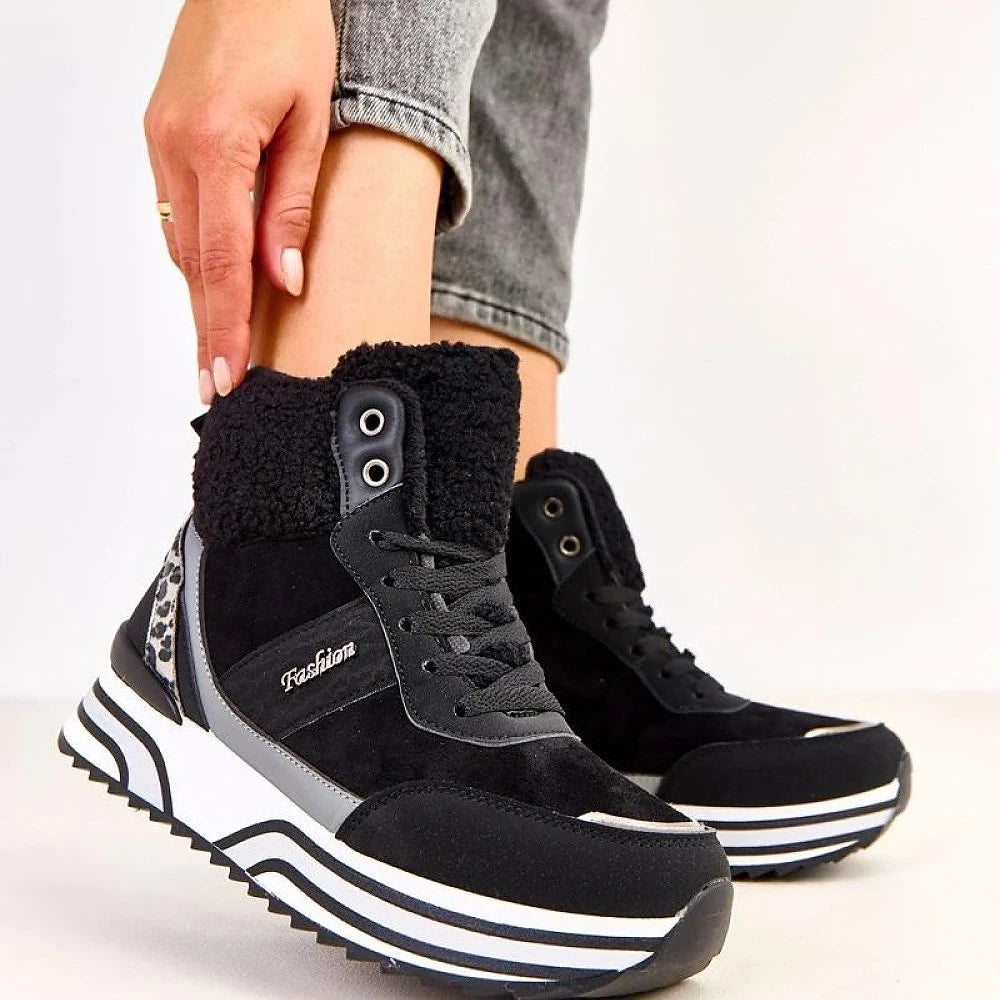 Women's Black Suede Sport Shoes