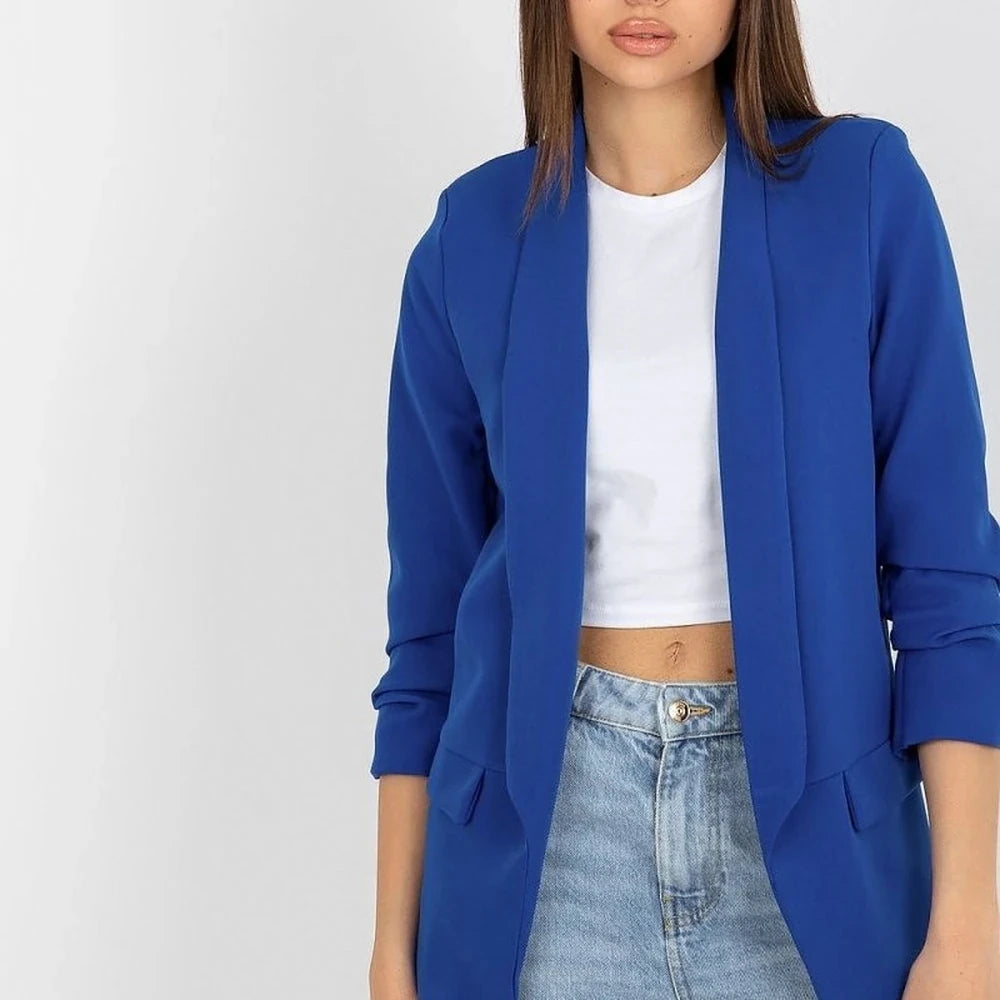 Women's Lined 3/4 Sleeve Unbuttoned Jacket
