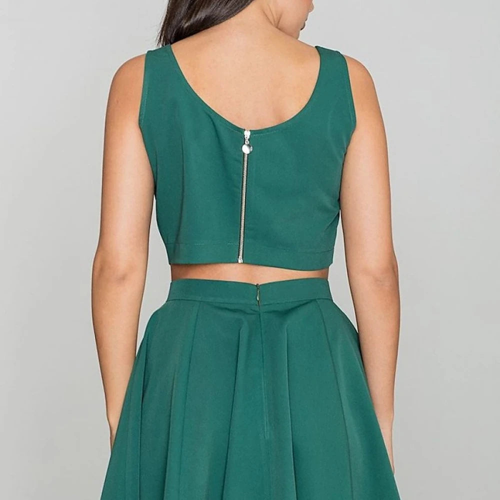Women's Trendy Skirt Set with Zipper
