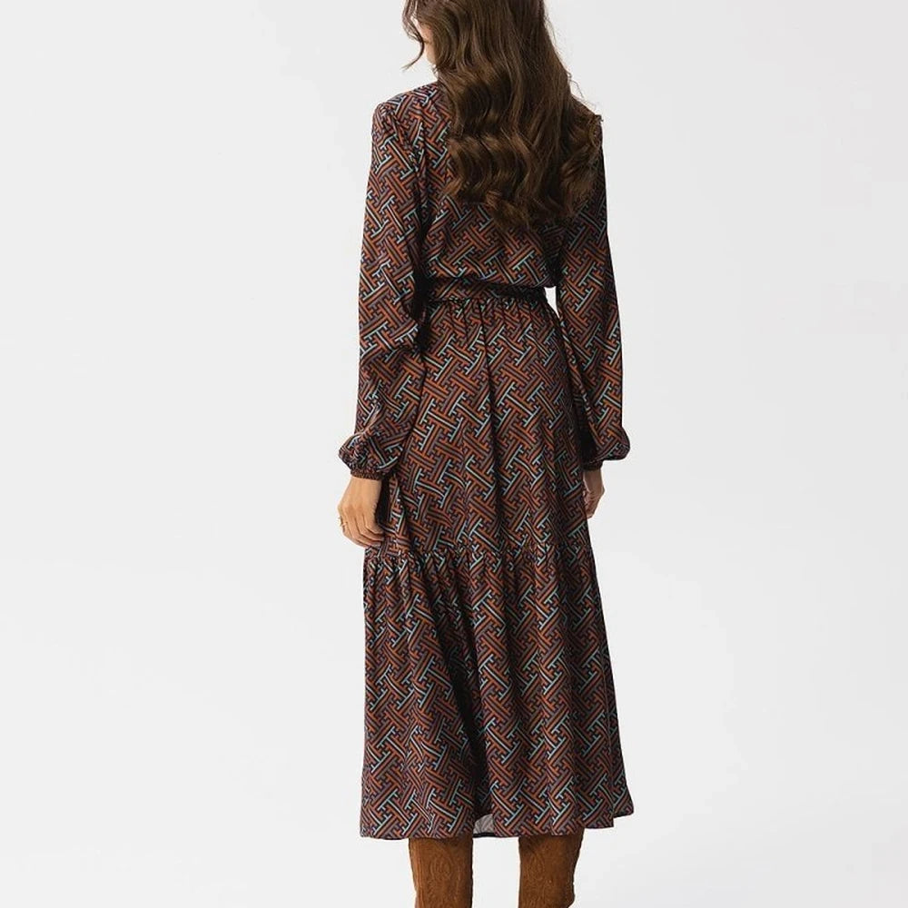 Stylove Geometric Print Maxi Dress