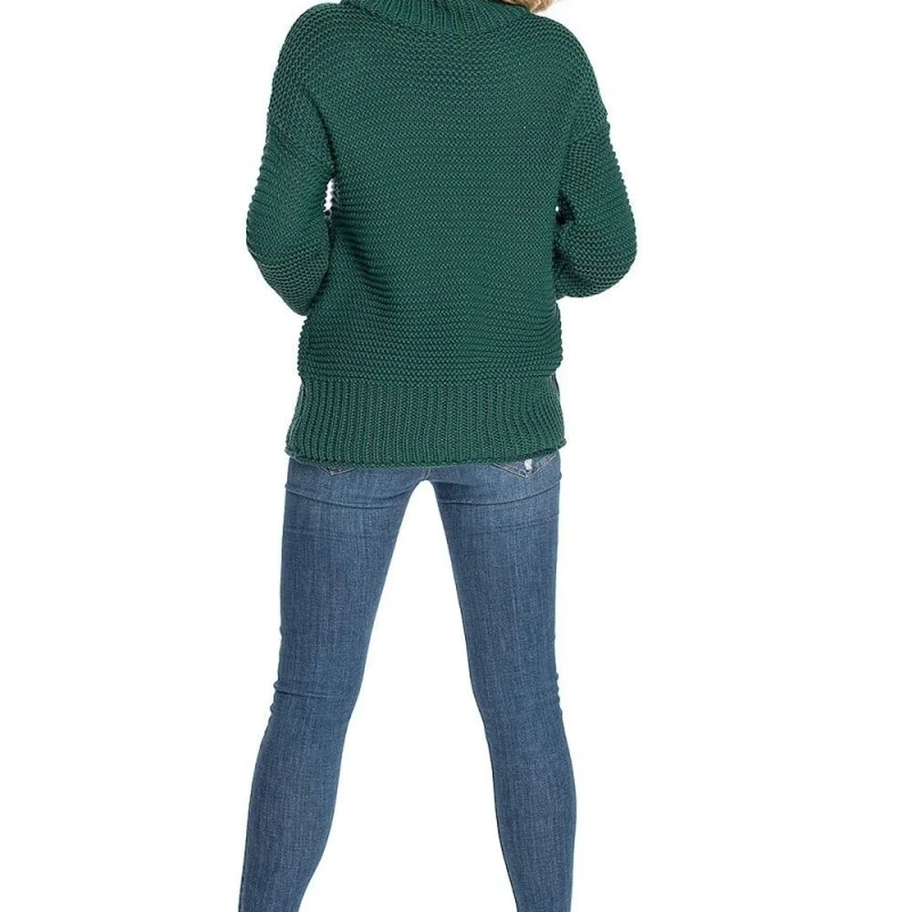 Loose Sleeve Stand Collar Sweater