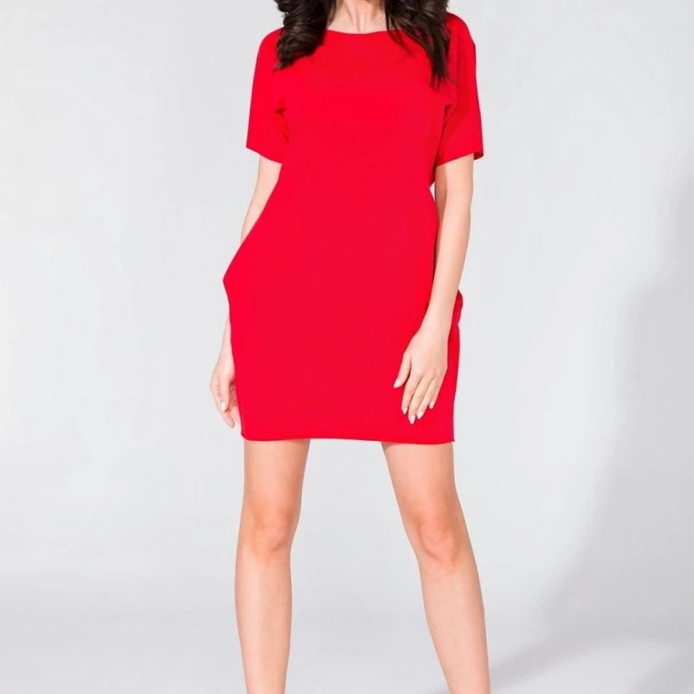 Cotton Blend Wide Cut Dress with Pockets