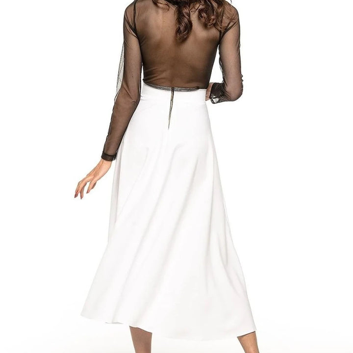 Midi Skirt with Belt and Zipper Detail