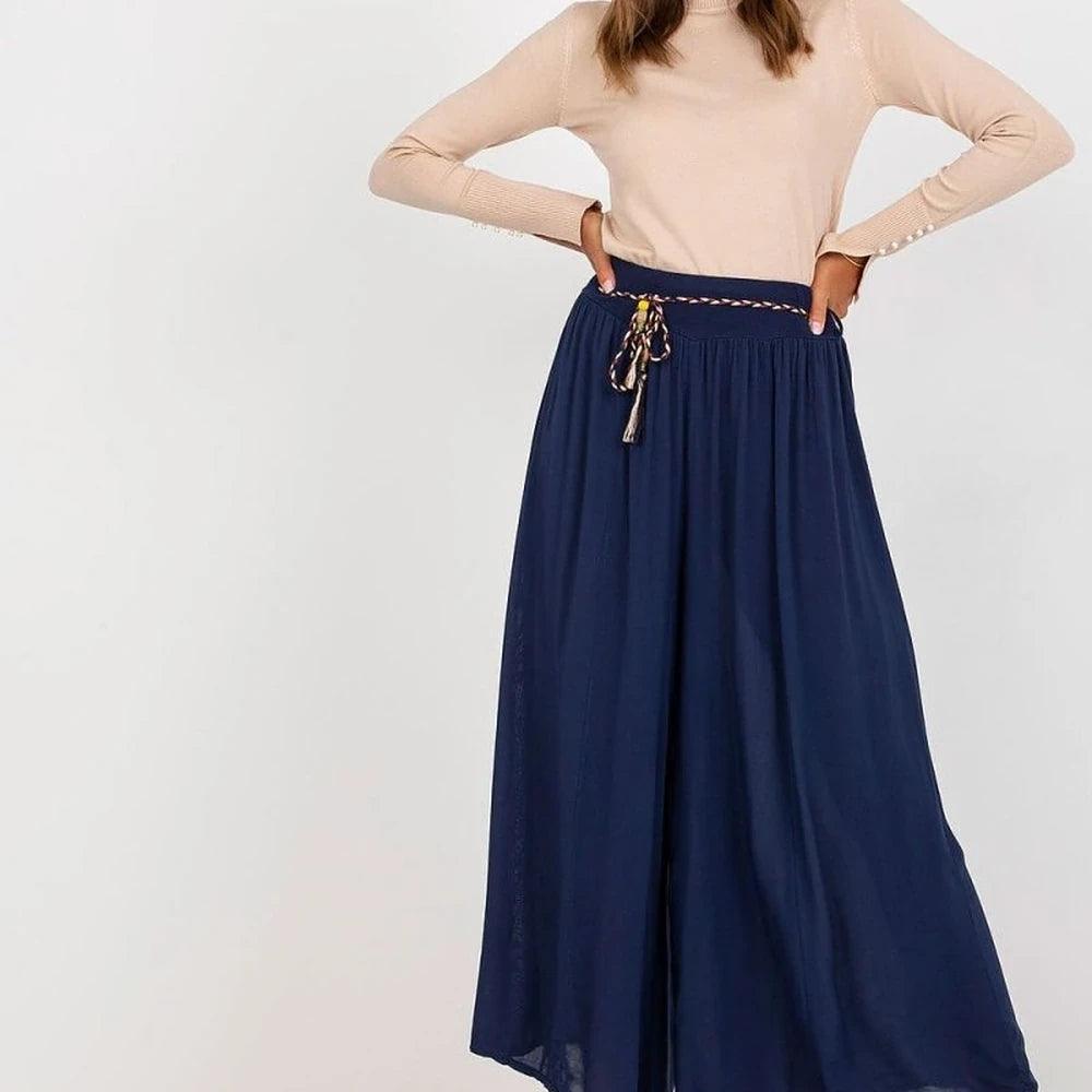 High-Waisted Wide-Leg Trousers