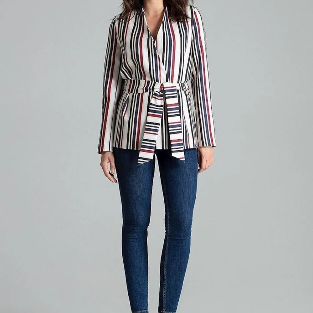 Floral Print Unlined Jacket with Sash