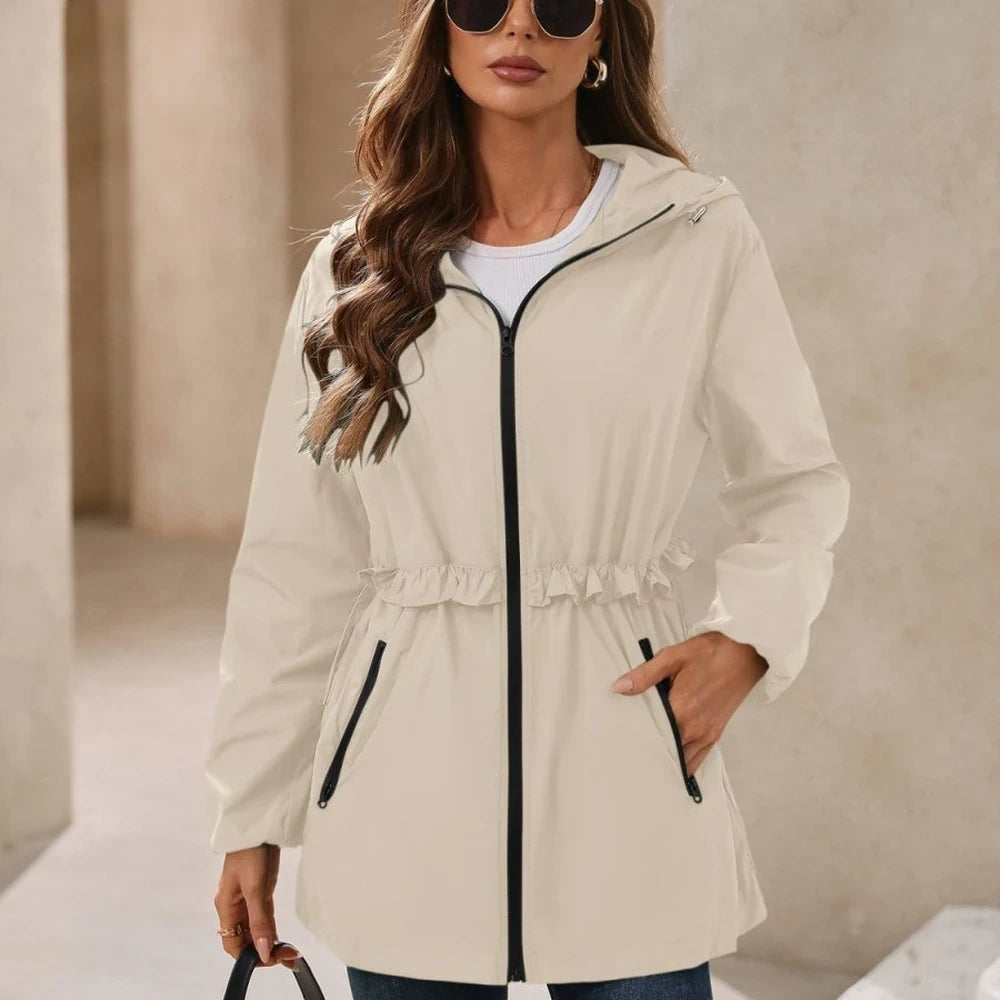 Waterproof Hooded Long Sleeve Windbreaker Jacket
