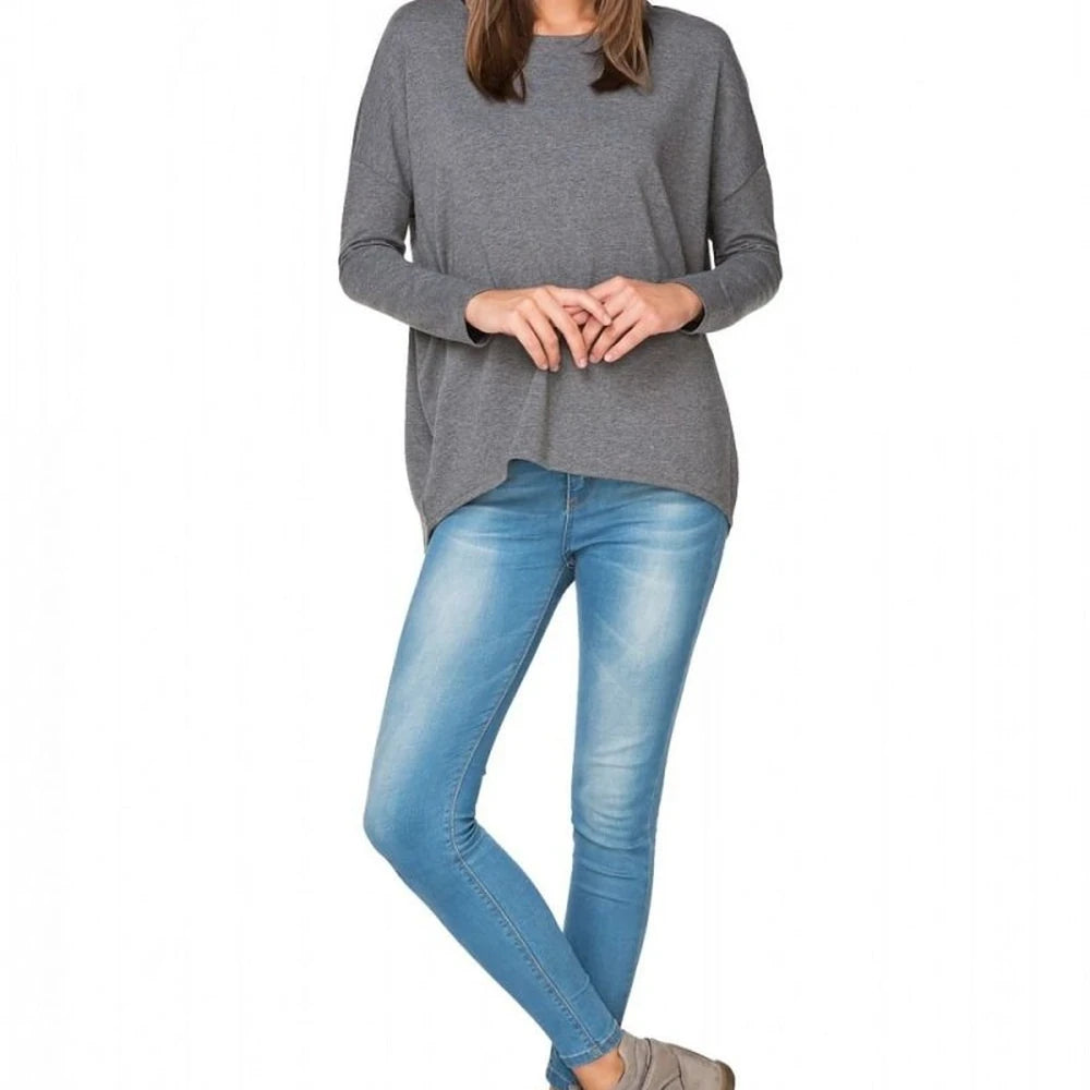 Red Cotton Knit Wide Kimono Sweatshirt