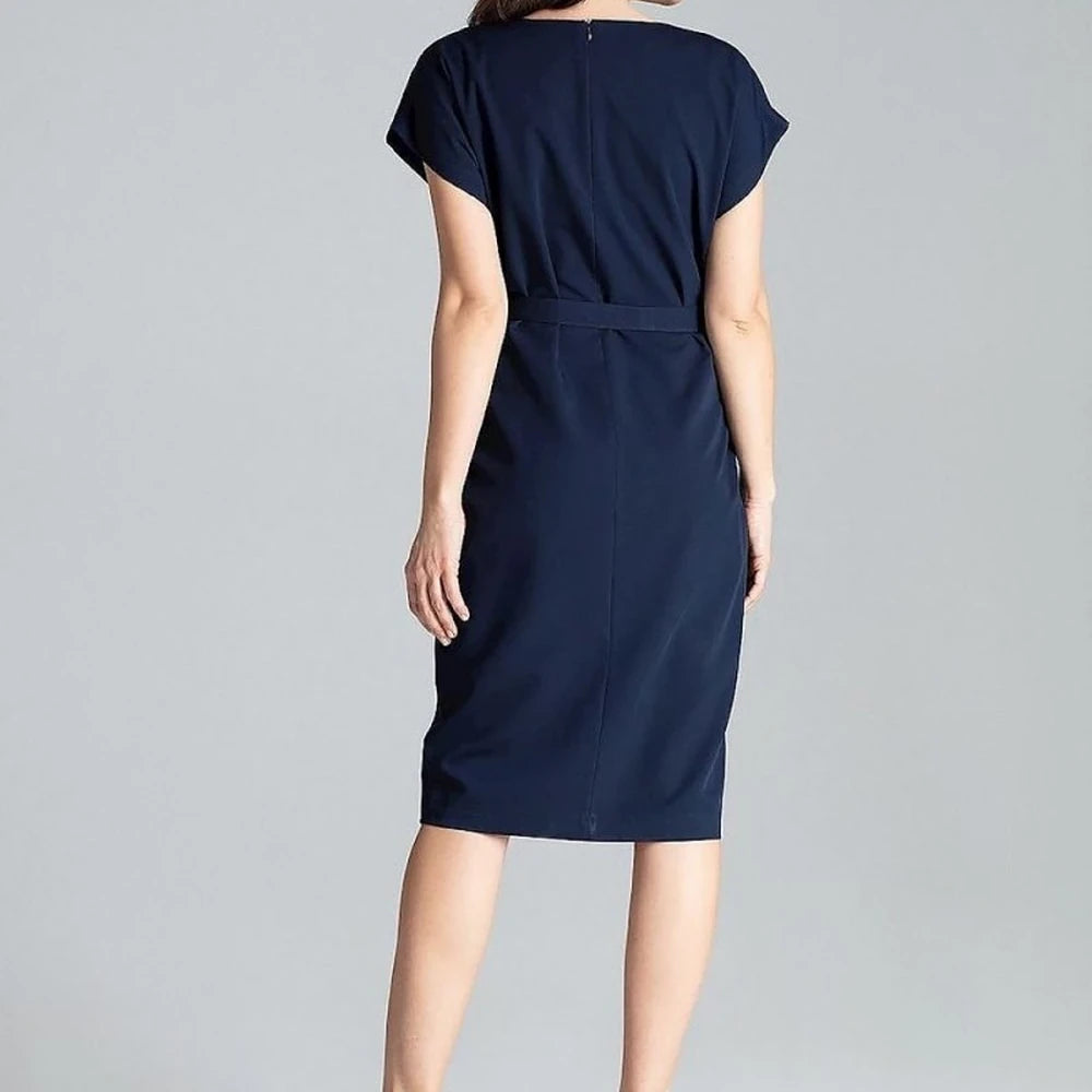 Kimono Sleeve Day Dress with Belt - Pink