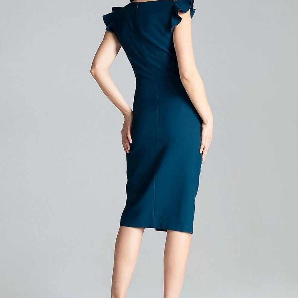 Knee-Length Cocktail Dress with Slit