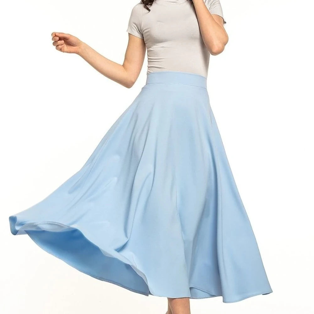 Midi Circle Skirt with Back Zip
