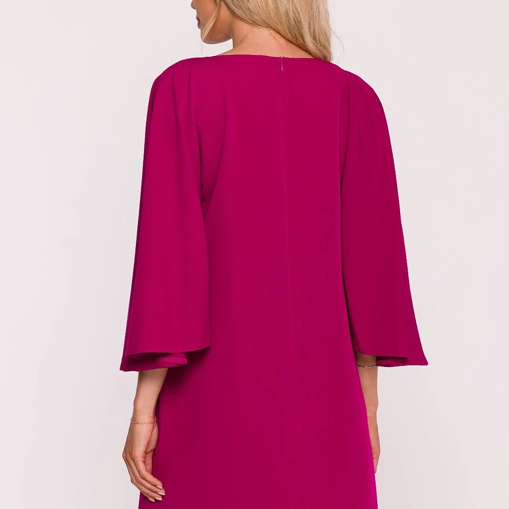 Trapeze Dress with Bat Sleeves