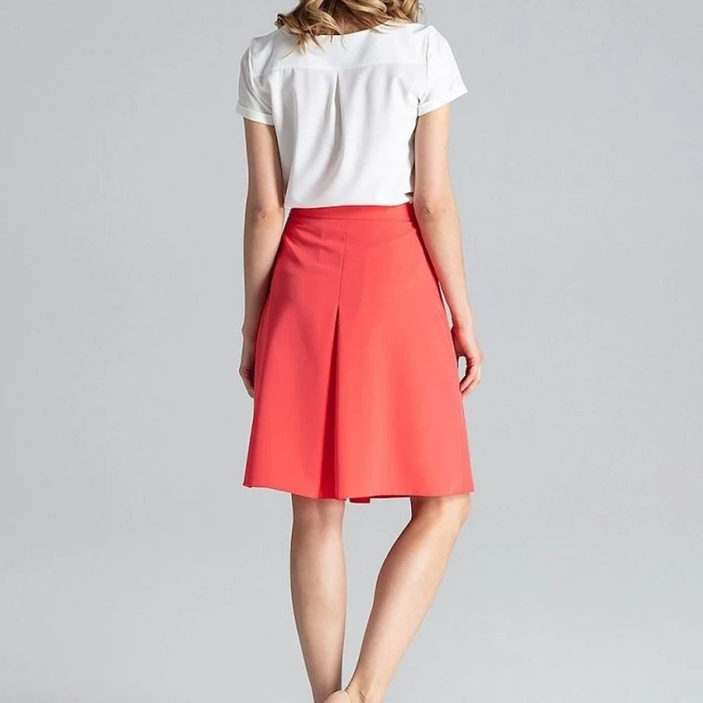 A-Line Midi Skirt with Pleated Details
