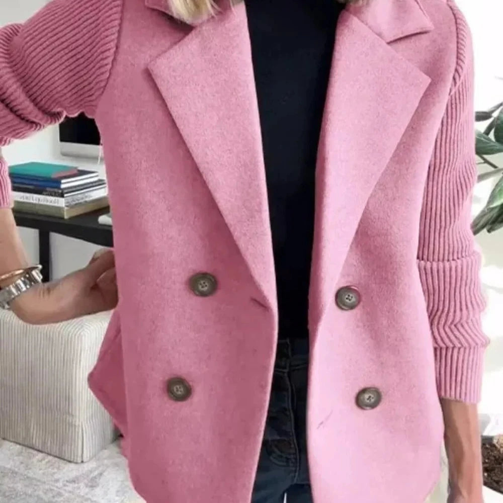 Women's Wool Blend Double-Breasted Blazer
