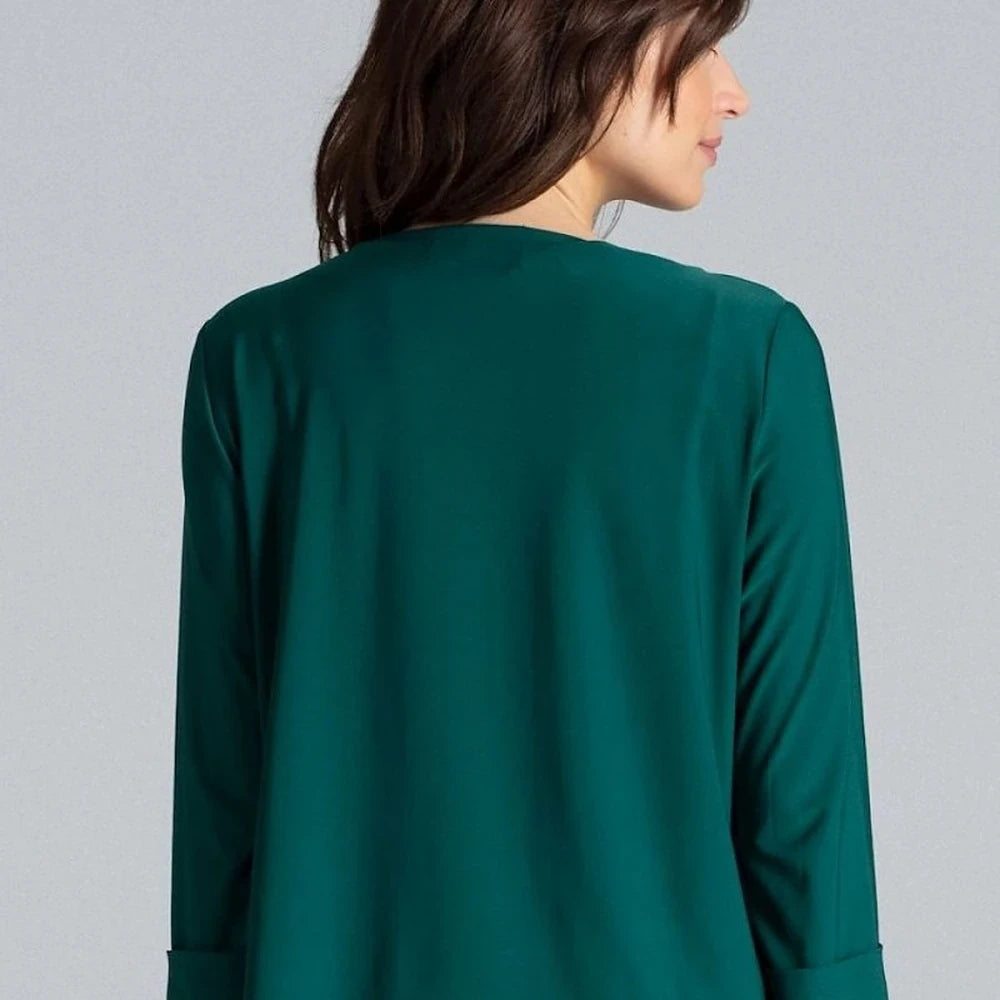 Women's Long Sleeve Pleated Blouse