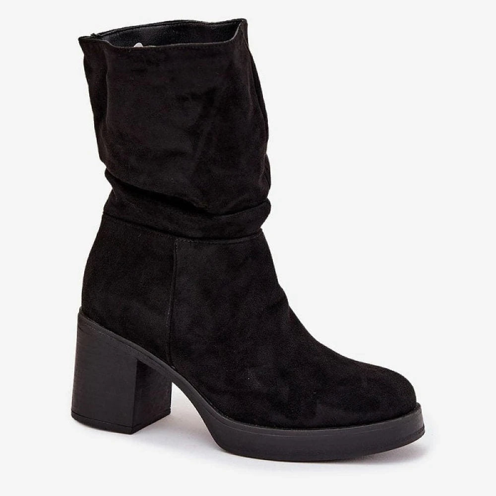 Women's Ankle Boots with Ruched Shaft