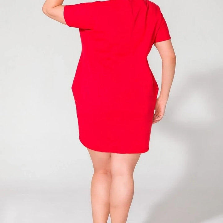 Cotton Blend Wide Cut Dress with Pockets