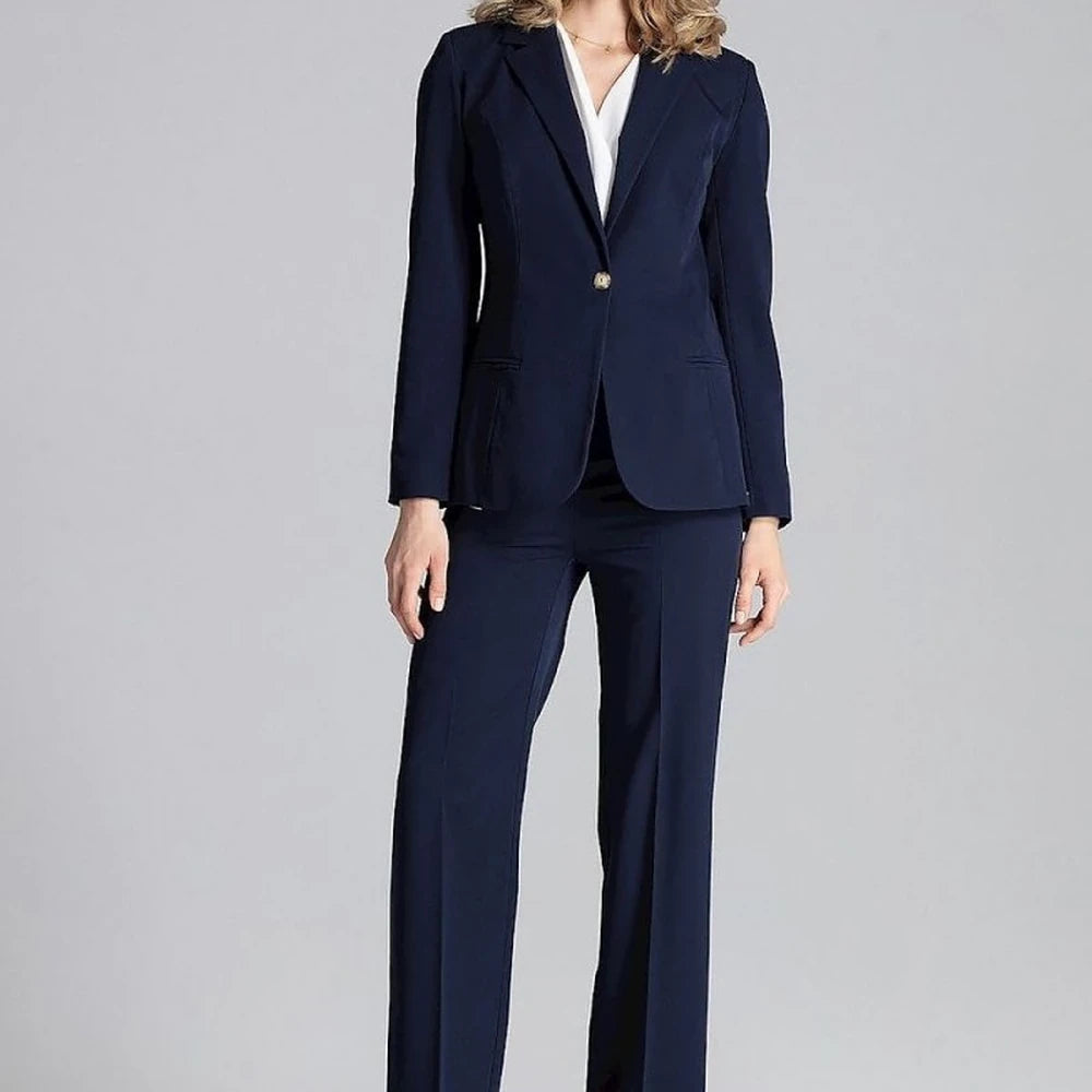 Classic One-Button Jacket with Colorful Lining