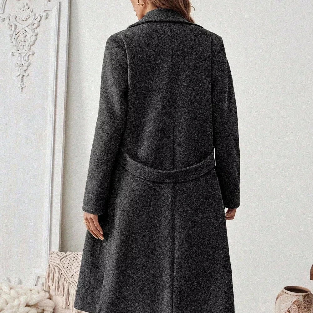 One Button Wool Blend Overcoat