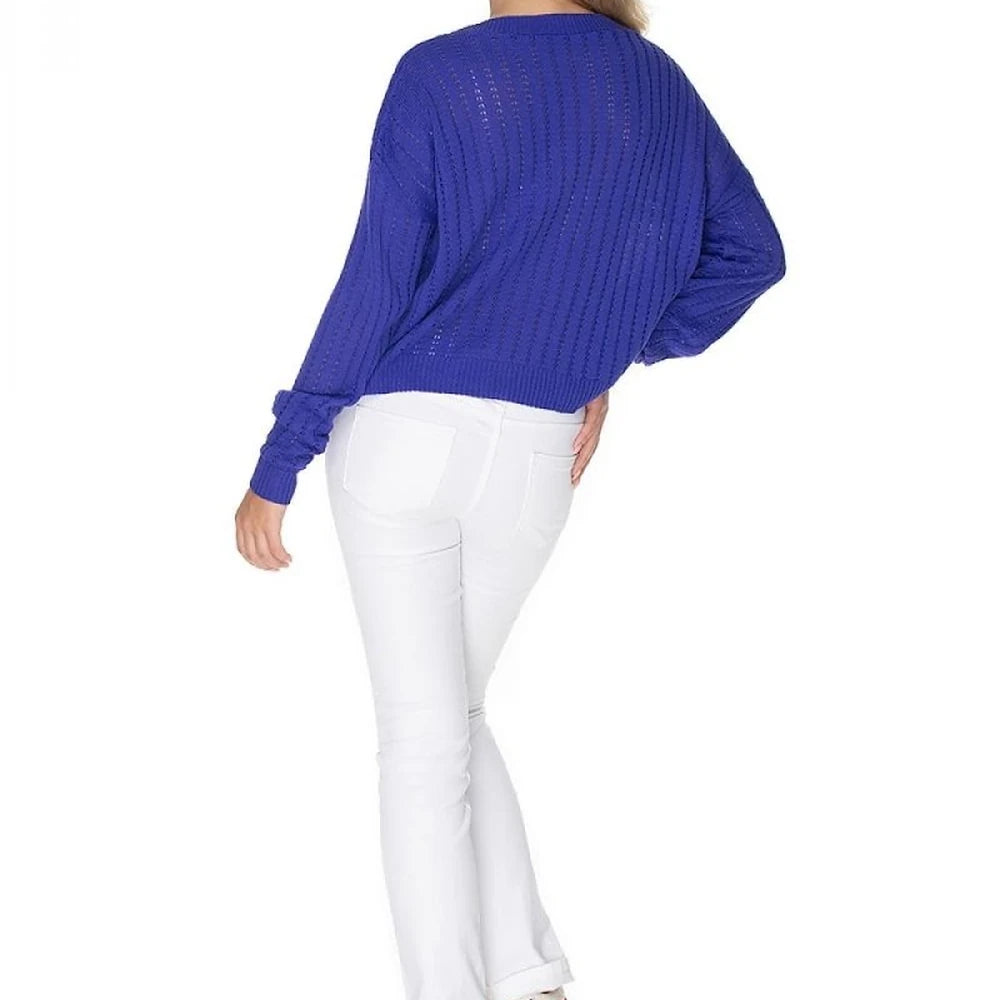 Boat Neck Knit Sweater with Long Sleeves