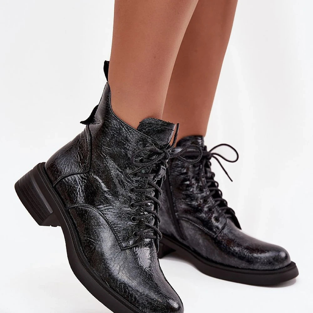 Women's Patent Leather Ankle Boots