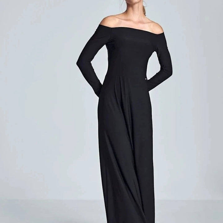 Black Maxi Dress with Long Sleeves