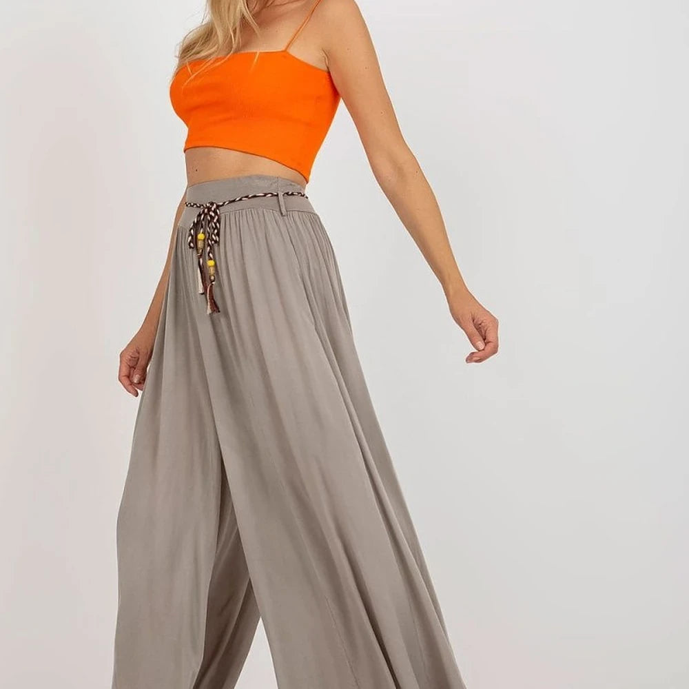 High-Waisted Wide-Leg Trousers