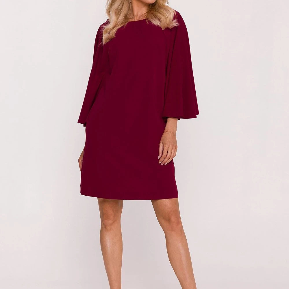 Trapeze Dress with Bat Sleeves