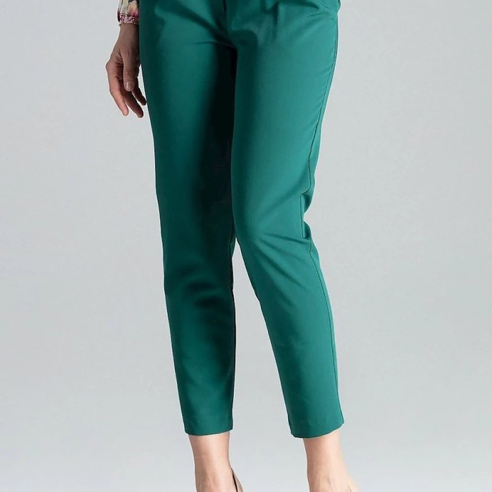 Women's Green Cigarette Trousers