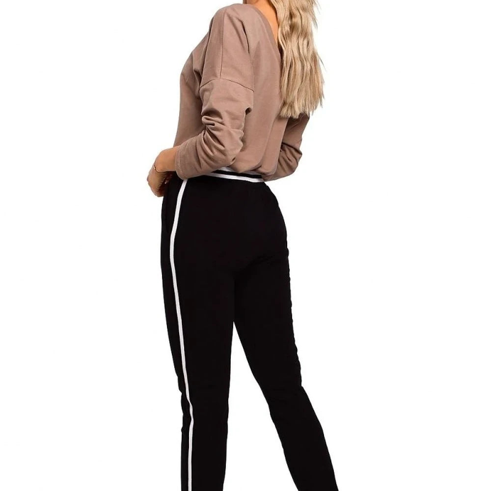 Women's Two-Tone Ribbed Jogger Pants