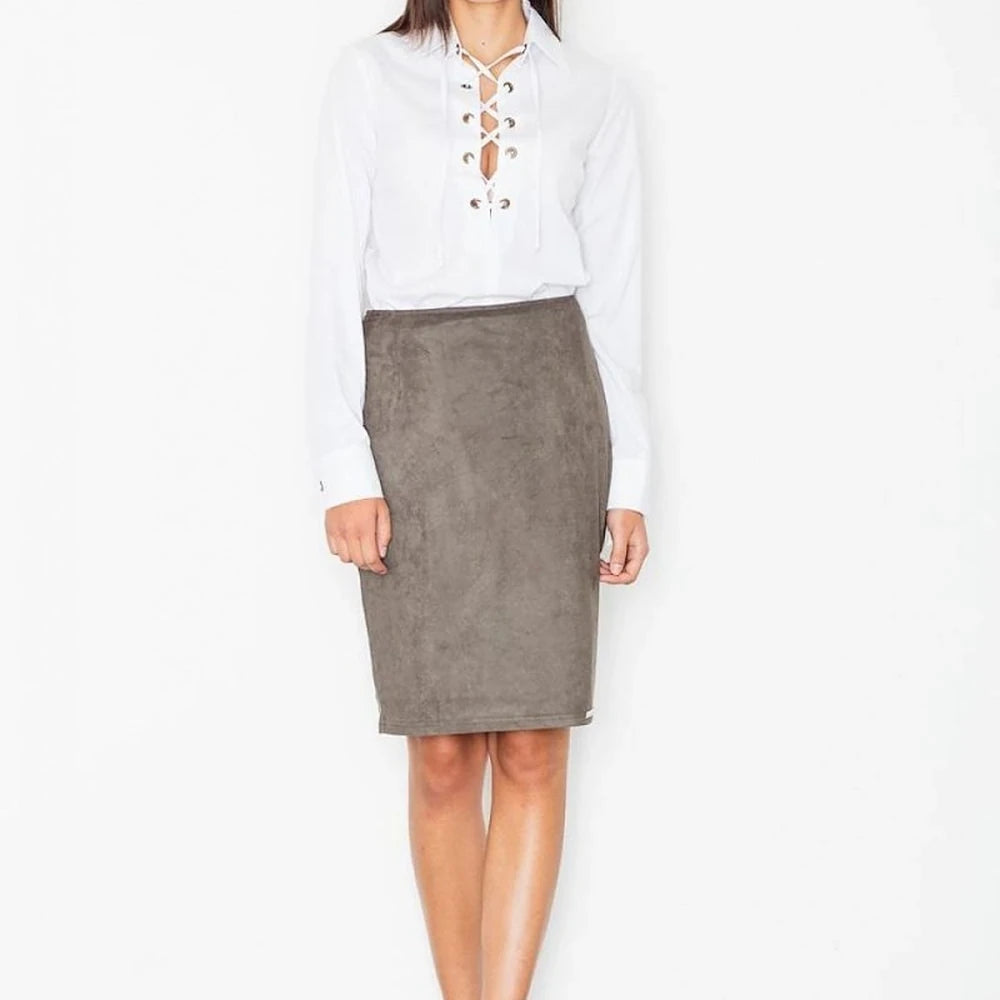Knee-Length Green Skirt