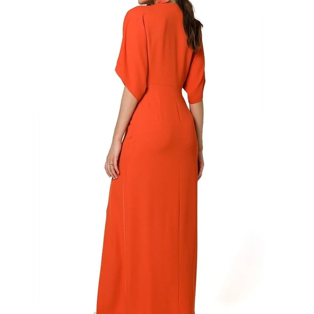 Long Evening Dress with High Leg Slit
