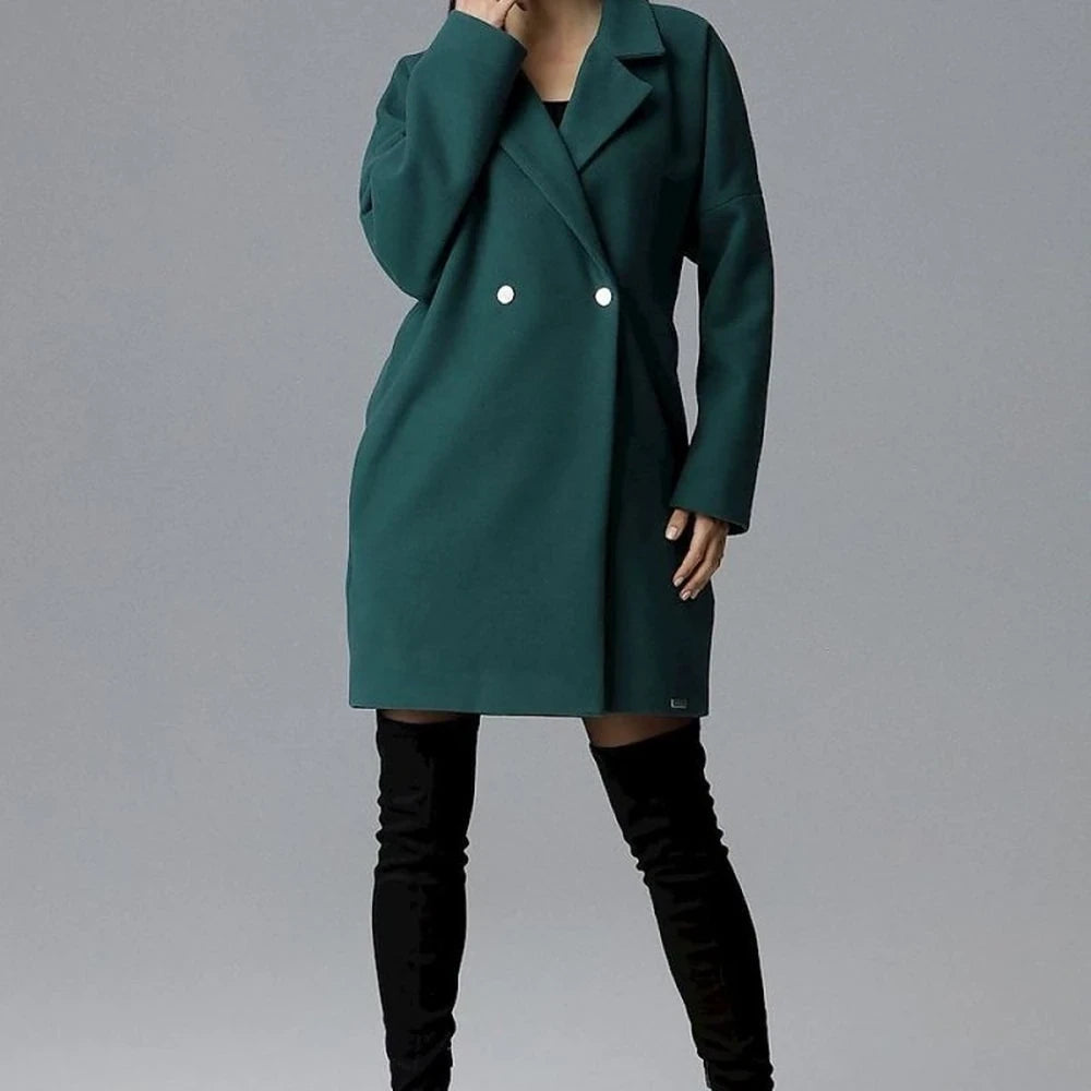 Loose Kimono Sleeve Double-Breasted Coat