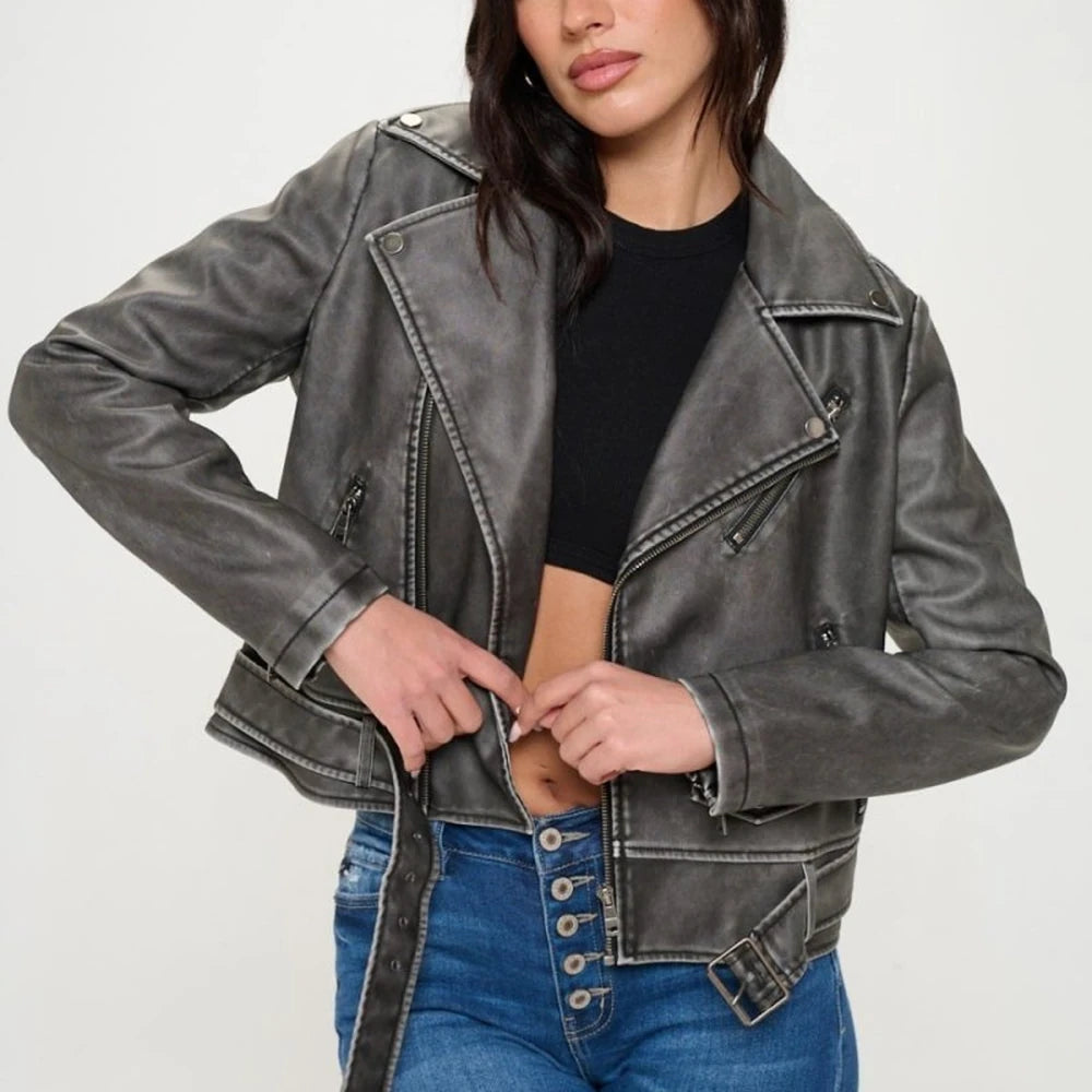 Button Up Geometric Dropped Shoulder Jacket