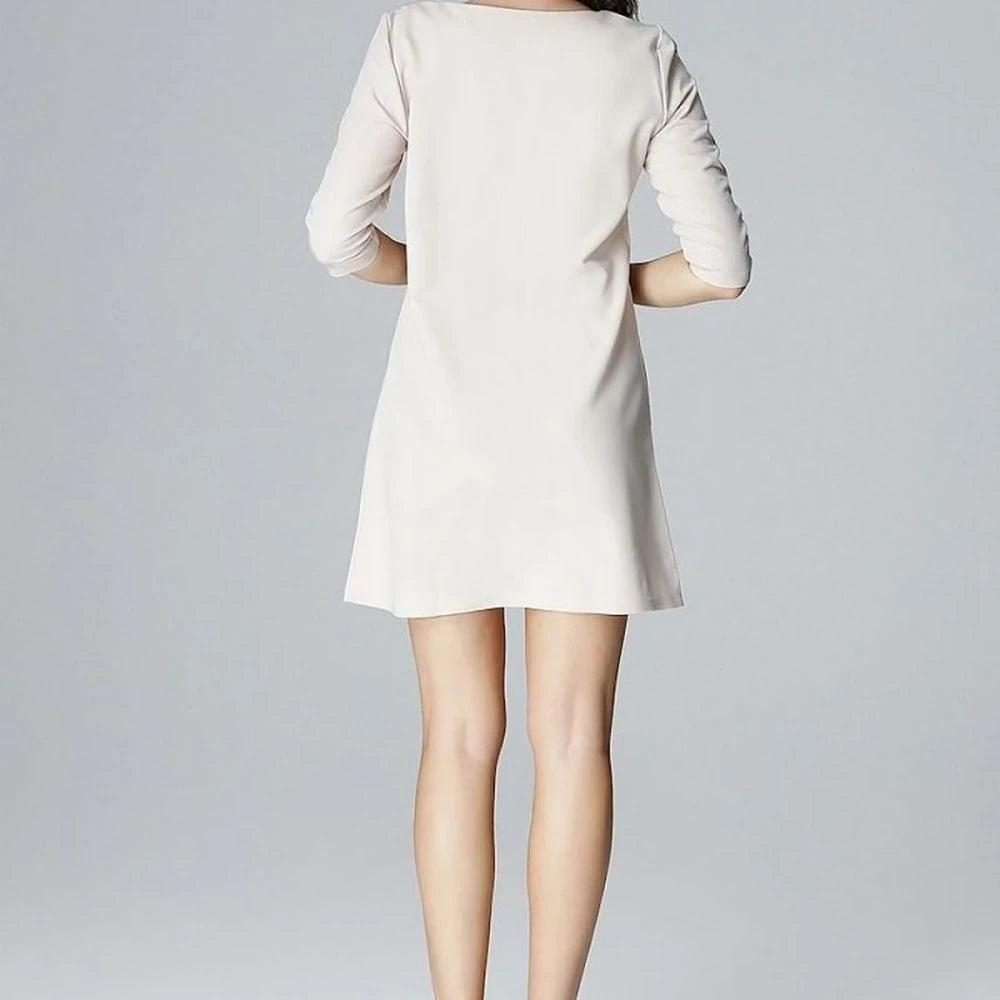 3/4 Sleeve Trapezoid Day Dress