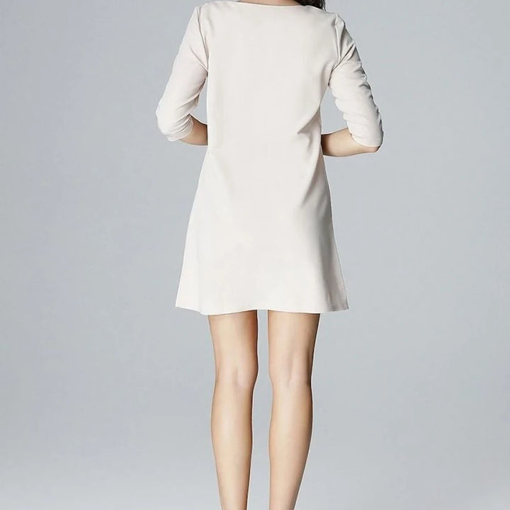 3/4 Sleeve Trapezoid Day Dress