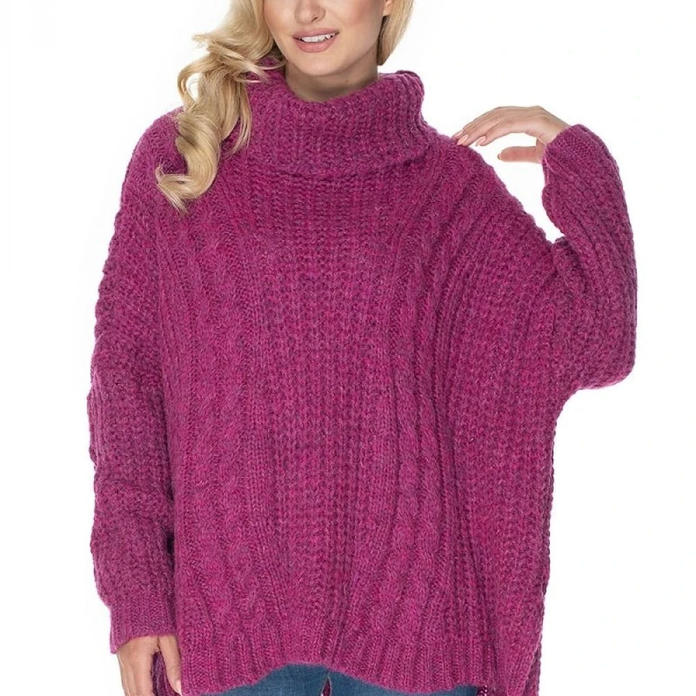 Oversize Wool Blend Turtleneck Sweater