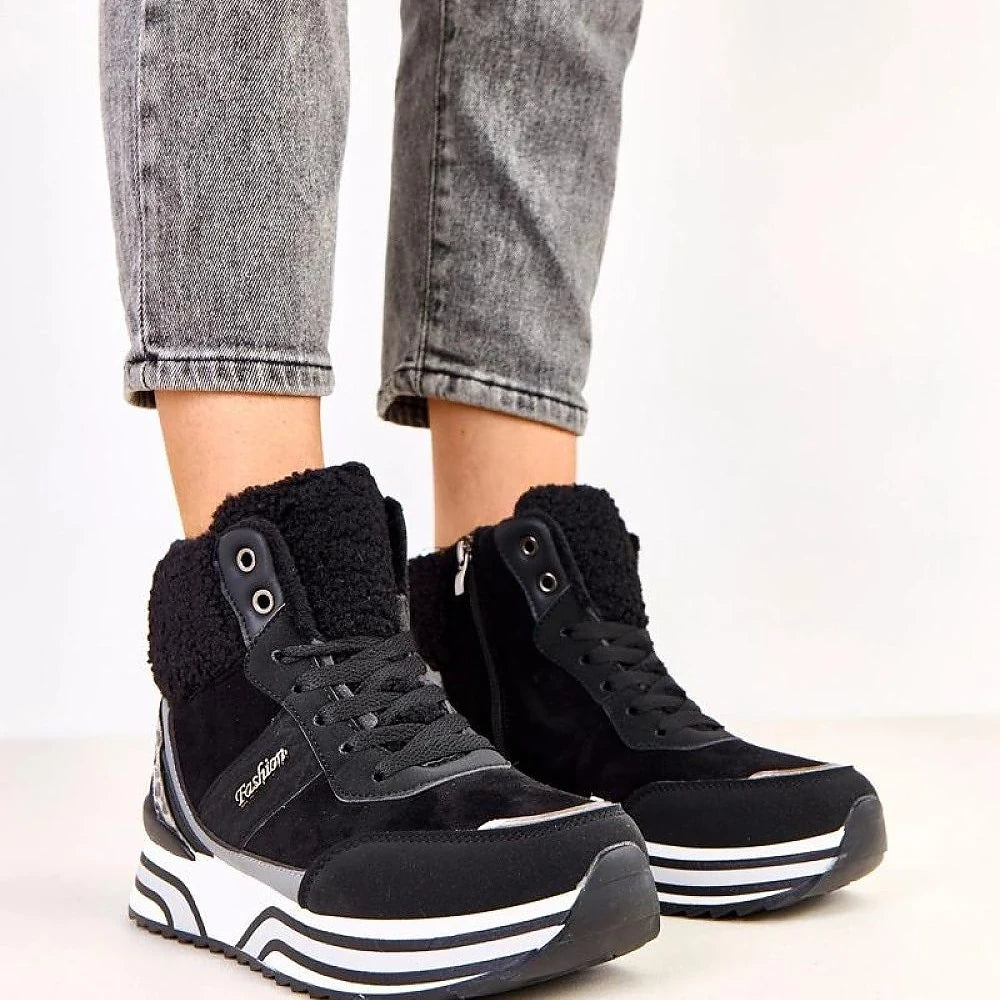 Women's Black Suede Sport Shoes