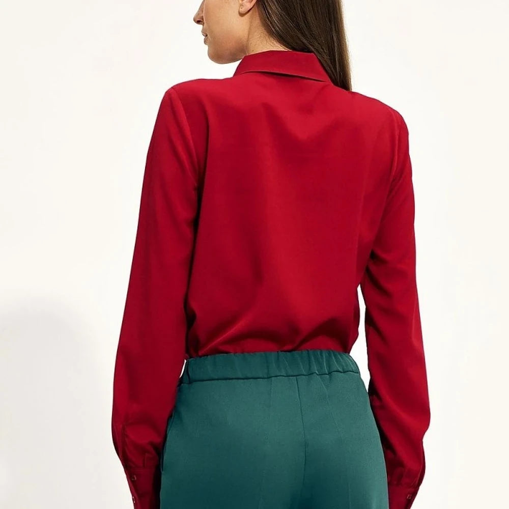 Women's Long Sleeve Bow Detail Shirt
