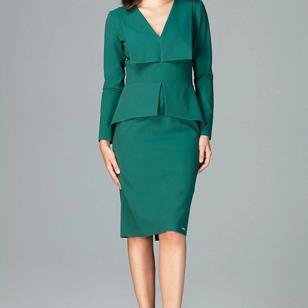 Knee-Length Cocktail Dress with Long Sleeves