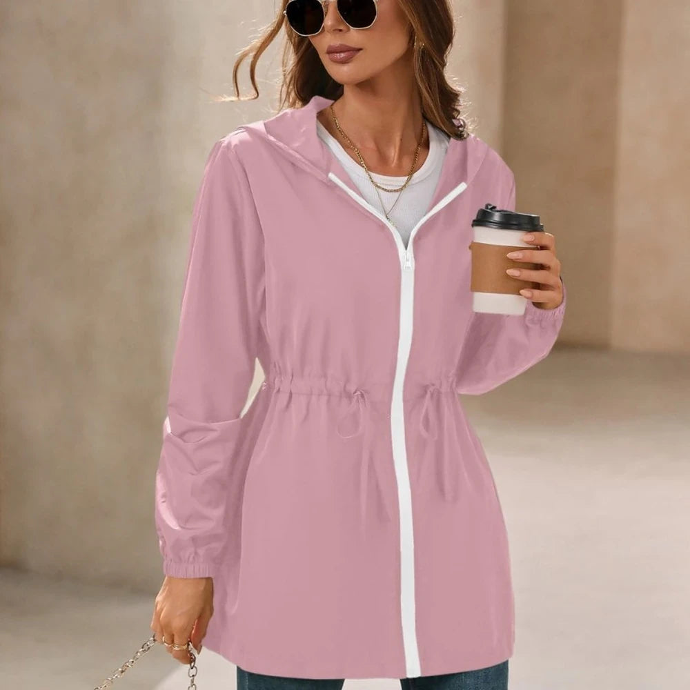 Waterproof Long Sleeve Hooded Windbreaker