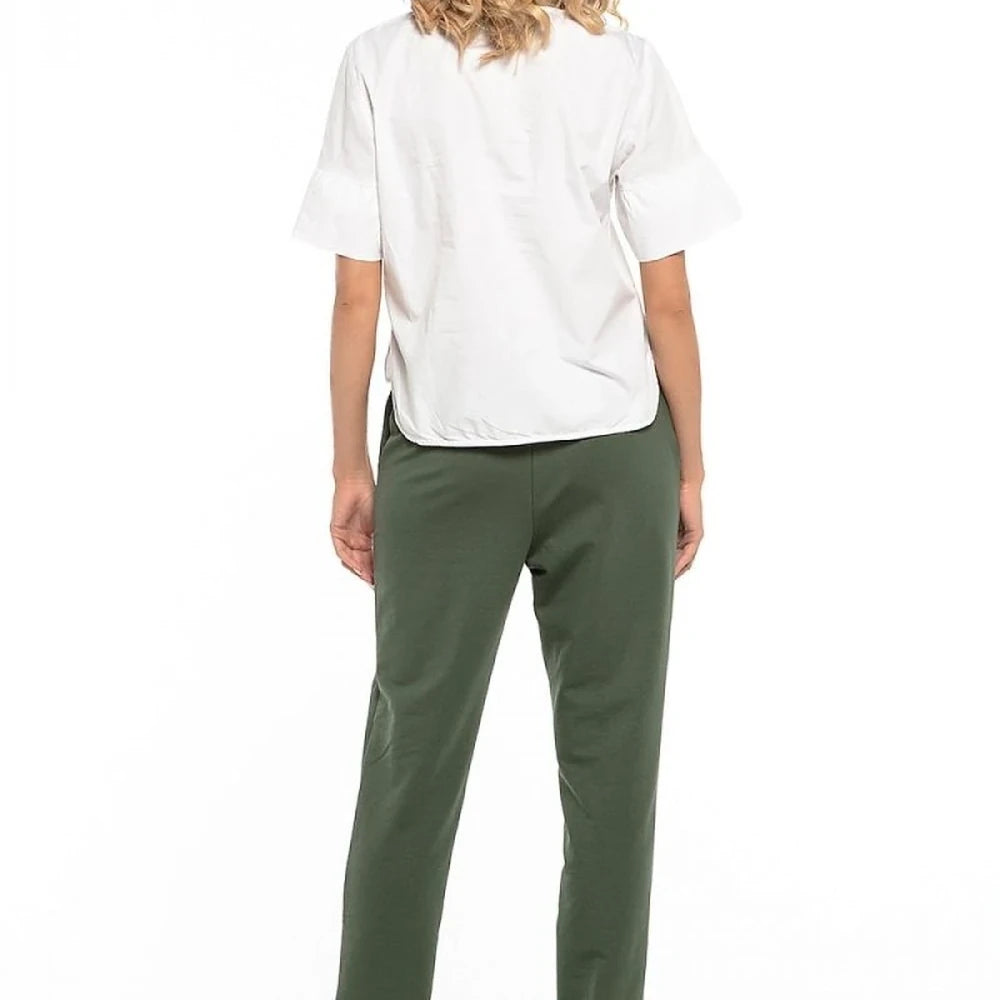 Cotton Knit Trousers with Pockets