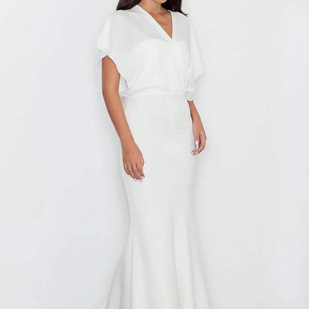 Fitted Long Dress with Transparent Top