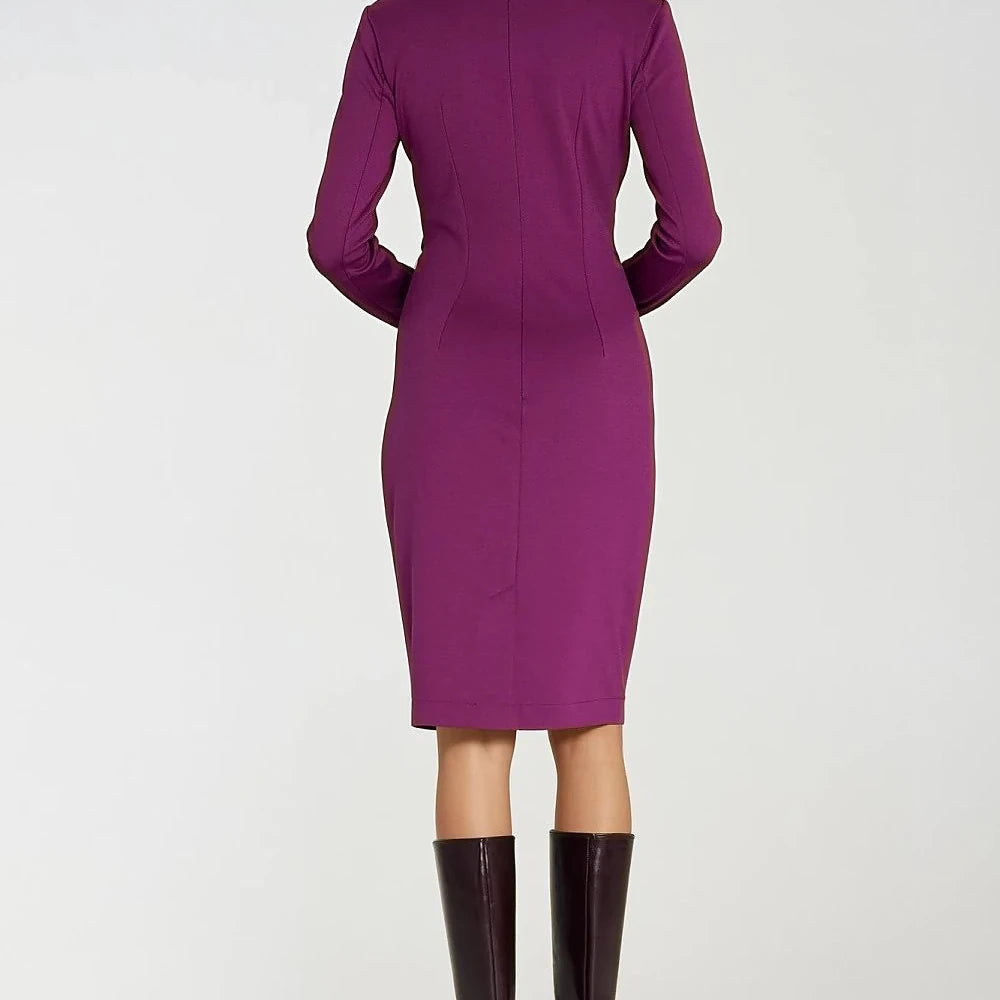 Wrap Neckline Knit Dress