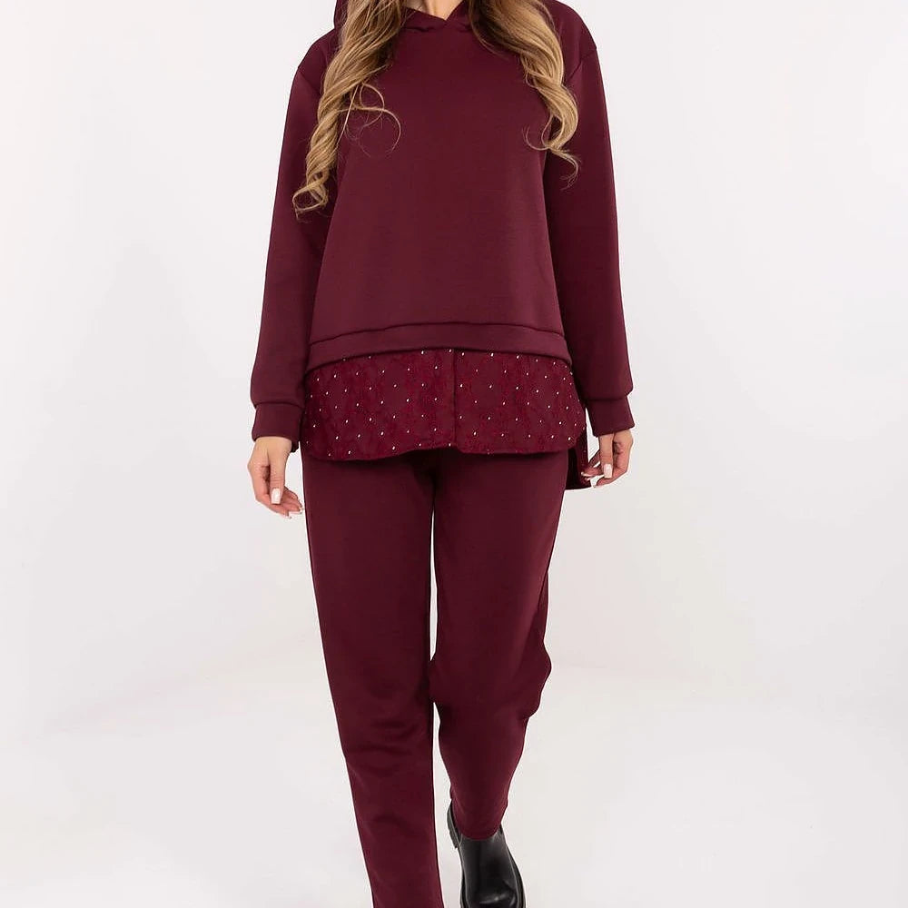 Women's Casual Set with Lace Detail