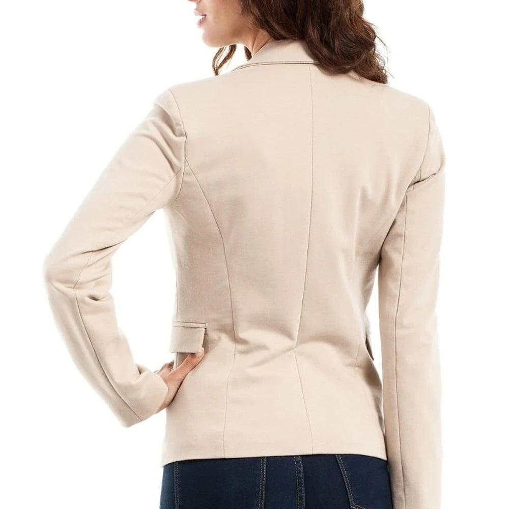 Black Cotton Blend Jacket with Rolled Sleeves