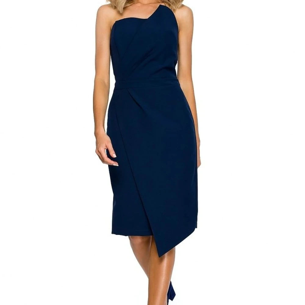 Pencil Cocktail Dress with One Shoulder