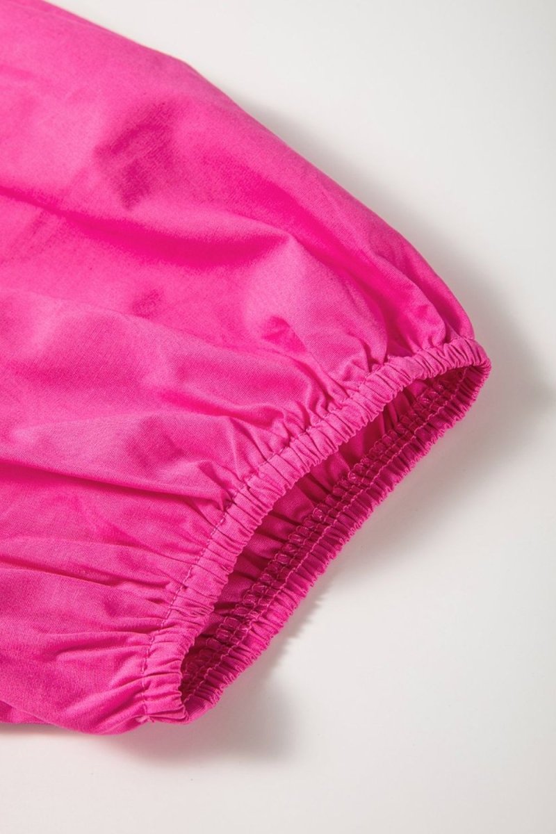 Puff Sleeve Tie Front High Waist Mini Dress - New Arrivals