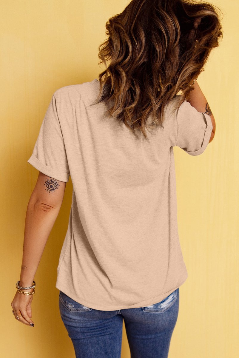 Pumpkin Graphic Round Neck Short Sleeve T-Shirt - Top