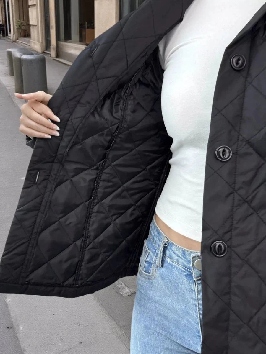 Quilted Button Up Outerwear - 