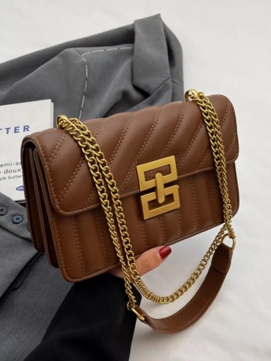 Quilted Flap Chain Shoulder Bag - 